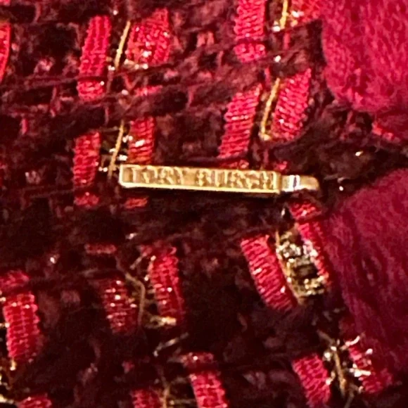 Tory Burch Burgundy Tweed Pattern Skirt - Picture 3 of 5